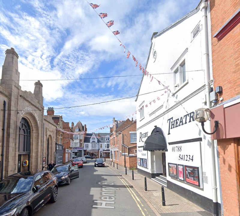 A Google StreetView Image showing the Rugby Theatre in August 2023 - Click to Interact.